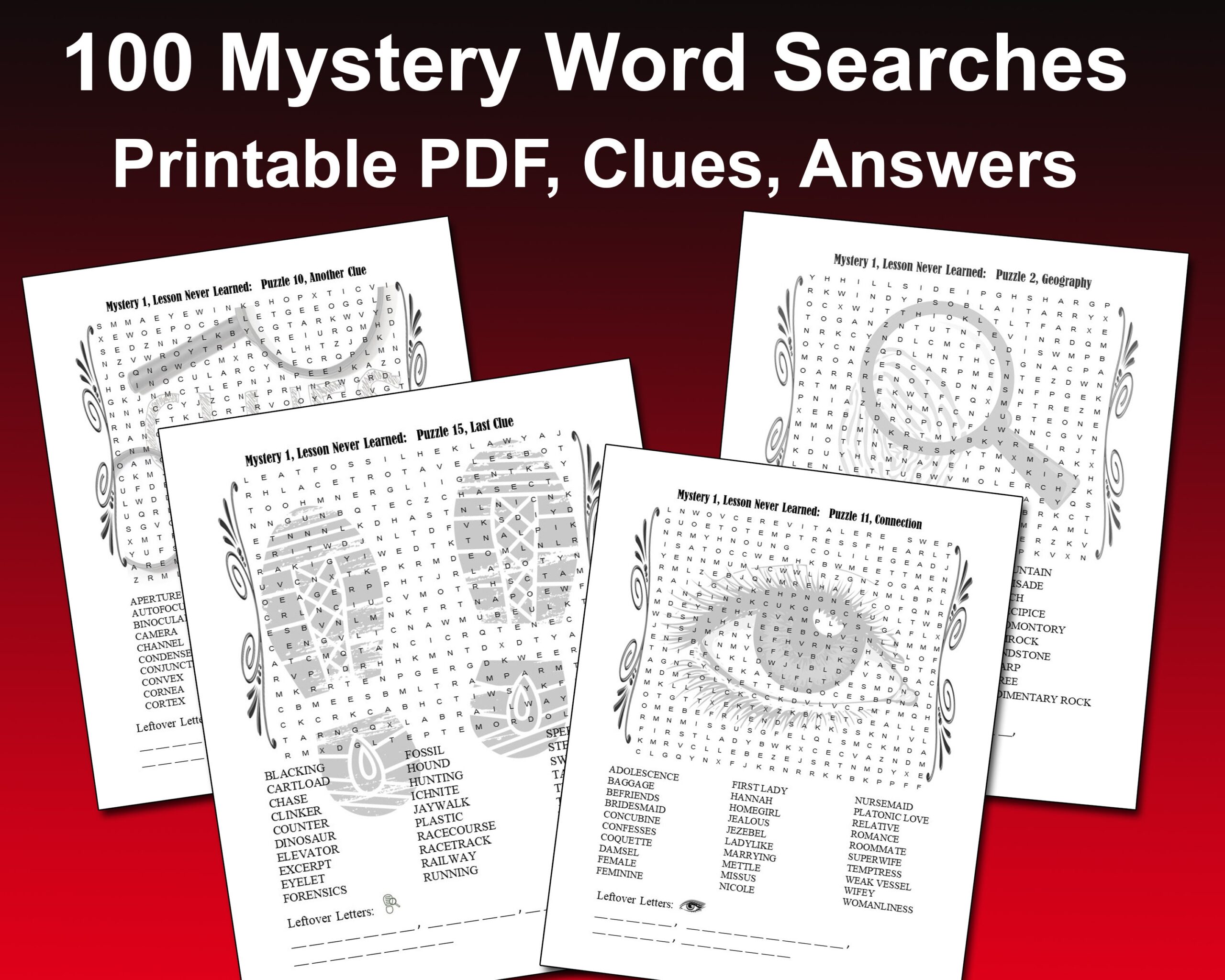 Mystery Printable Word Search