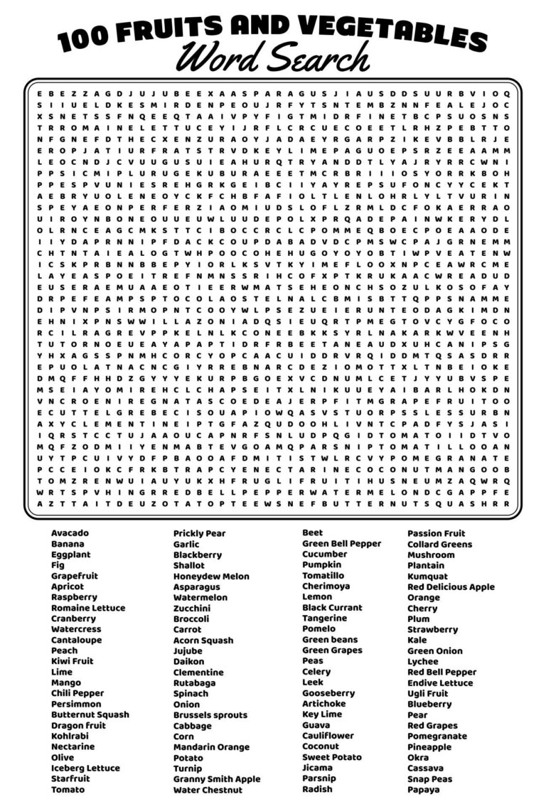 100 Word Word Searches 20 Free PDF Printables Printablee Worksheets Library