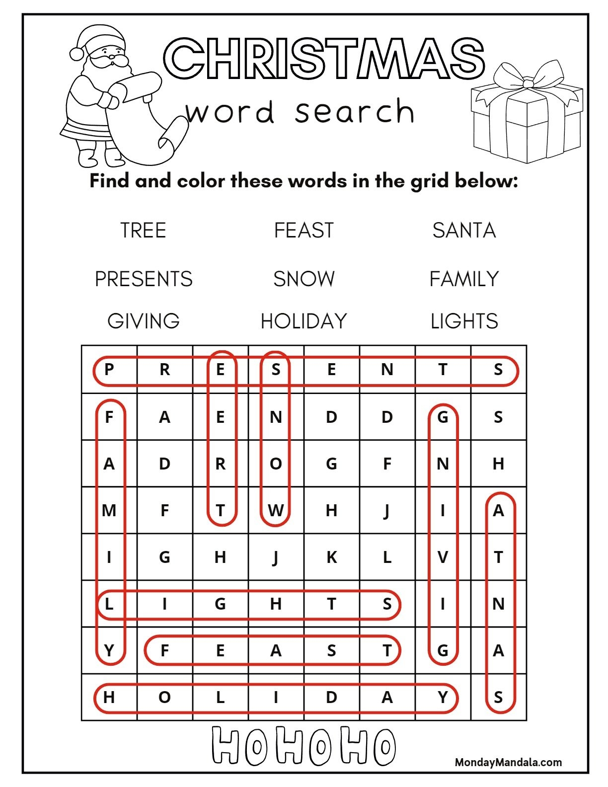 Christmas Word Search Printables Middle School Christmas Word Search Printables Middle School