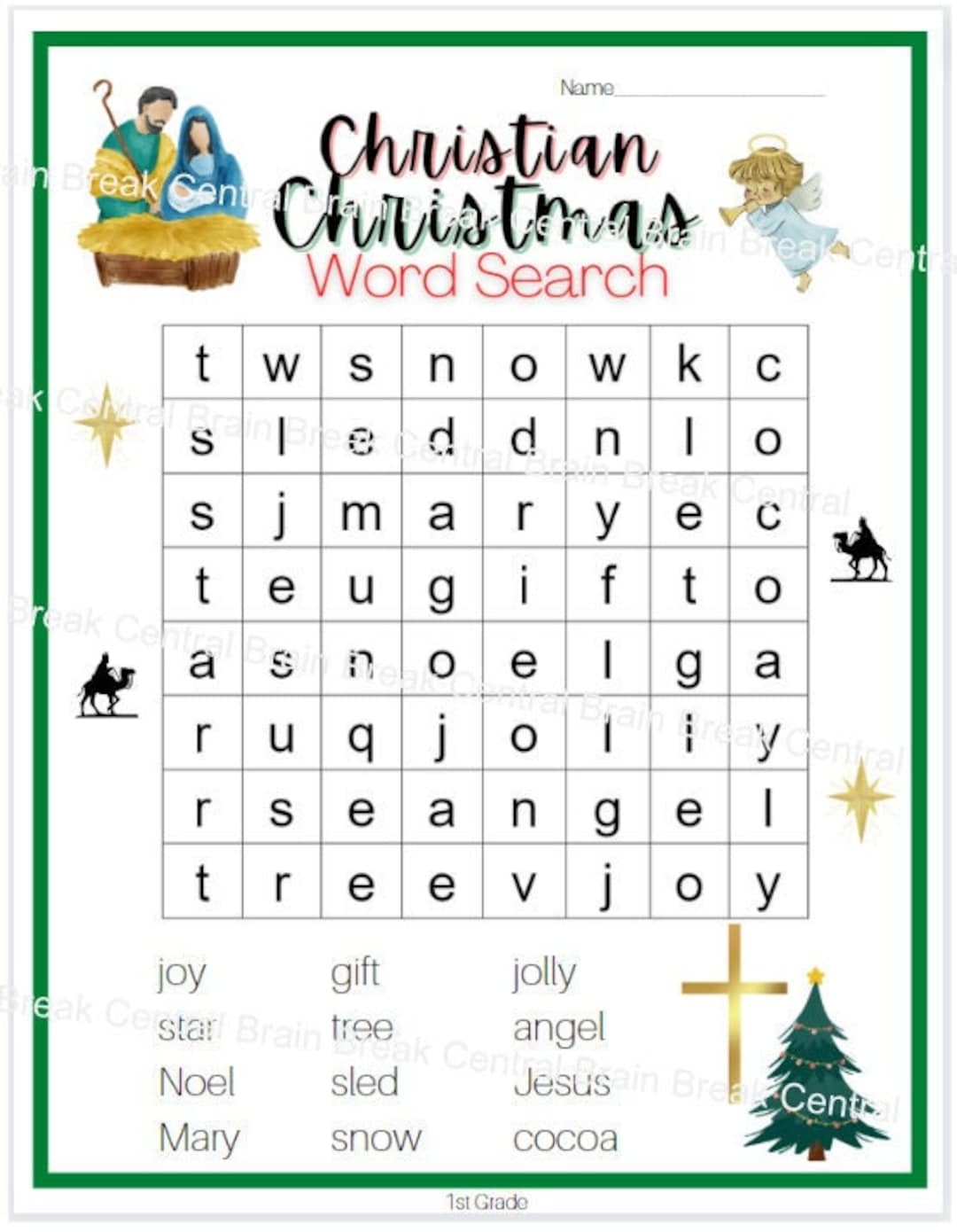 Printable Word Searches 1st Grade