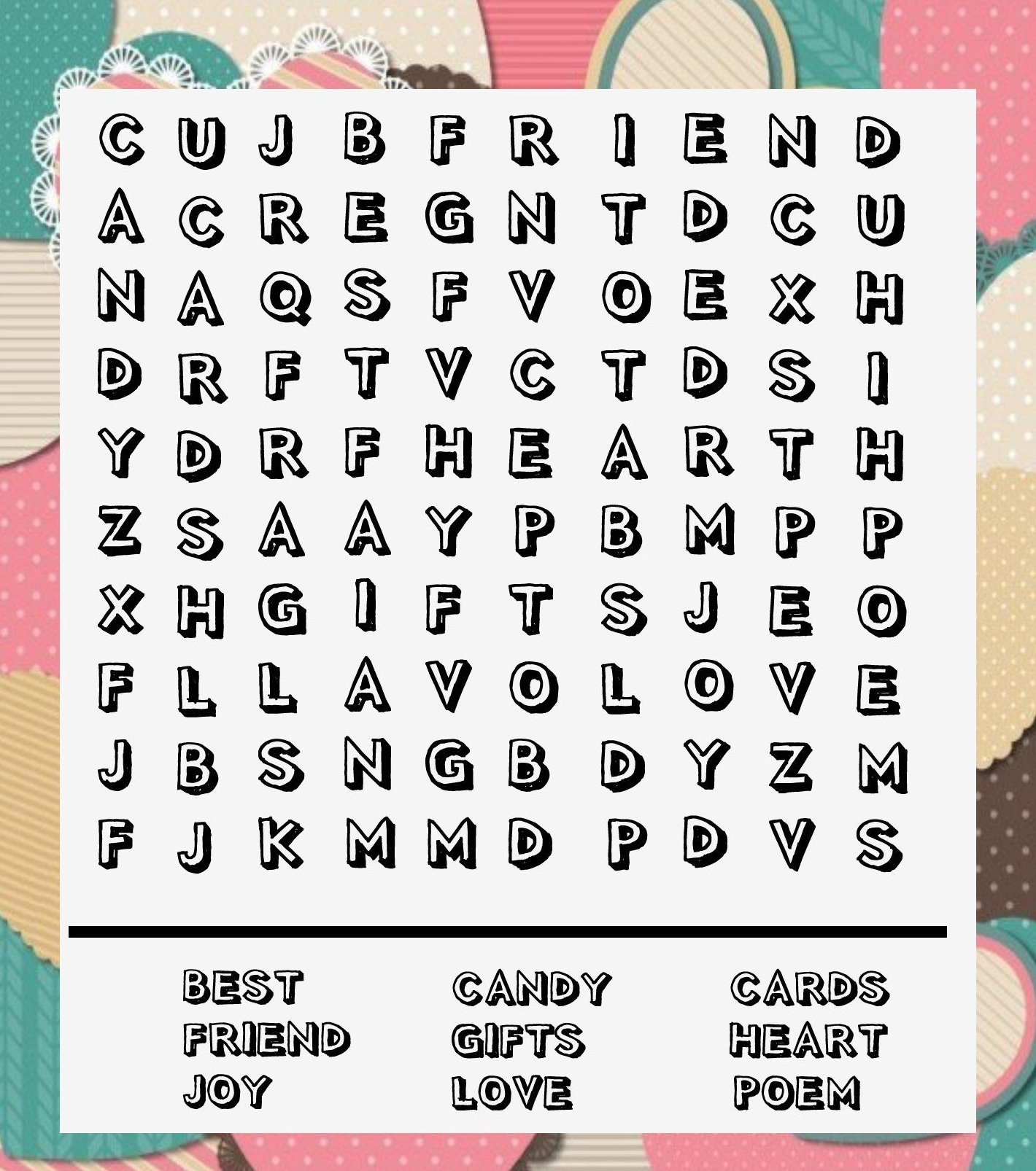 Printable Word Search For 1st Grade