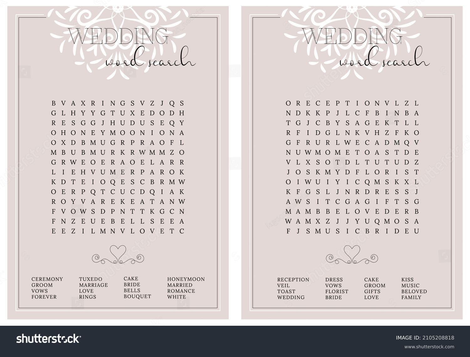 Printable Wedding Word Search Games