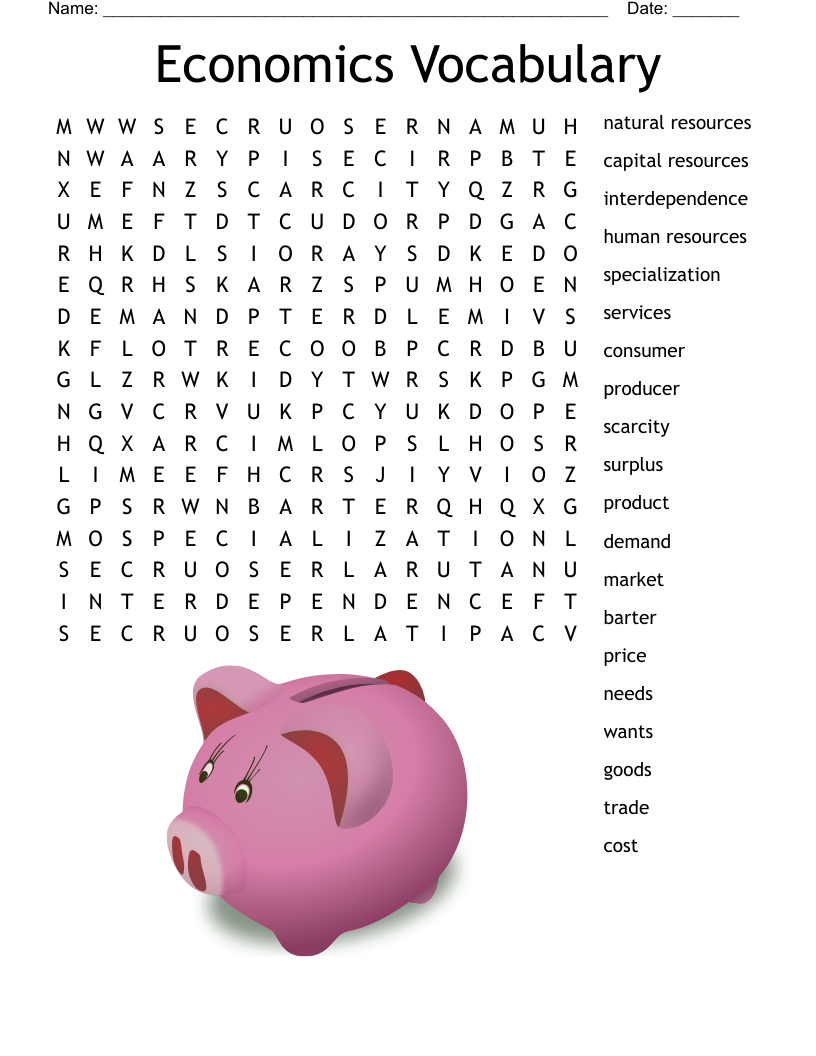 3 Economic Systems Word Search WordMint