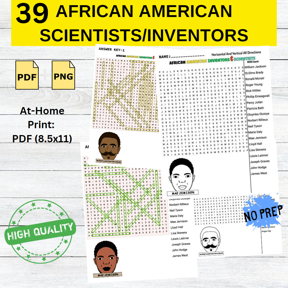 Printable Black Inventors Word Search Printable Black Inventors Word Search