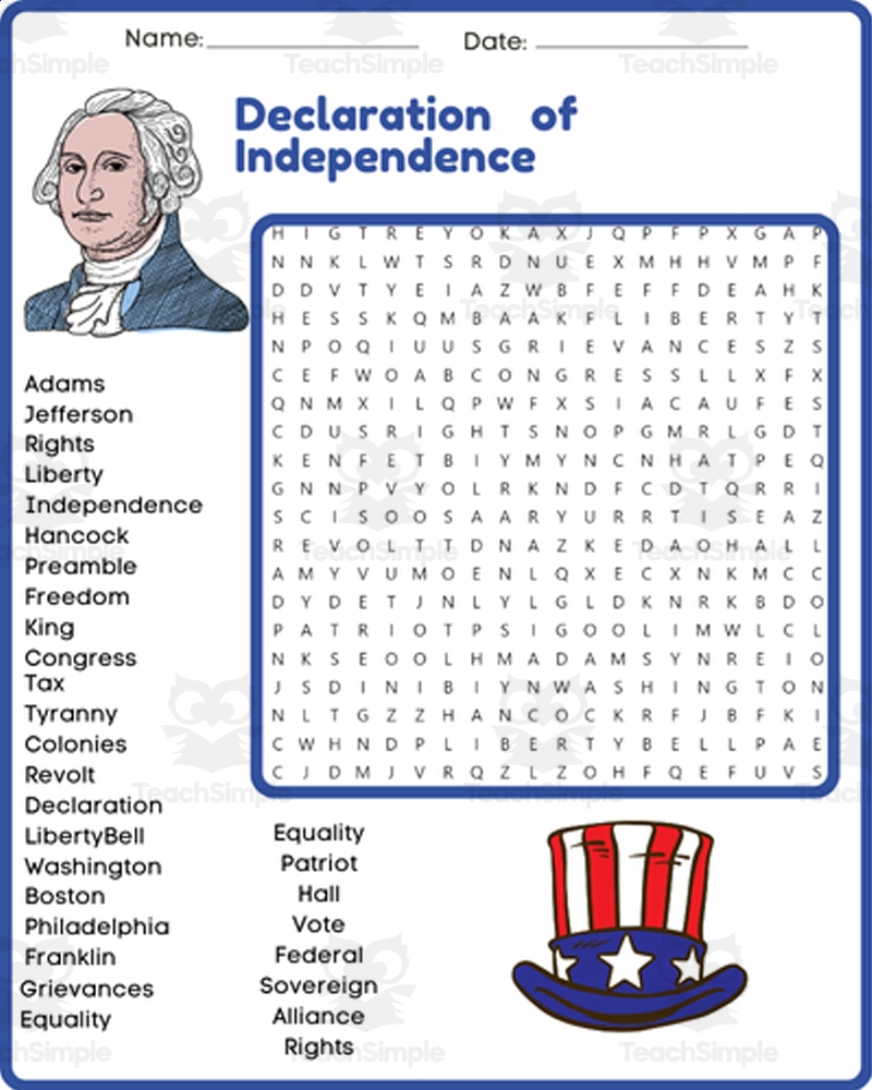 American Revolution Word Search Free Printable American Revolution Word Search Free Printable