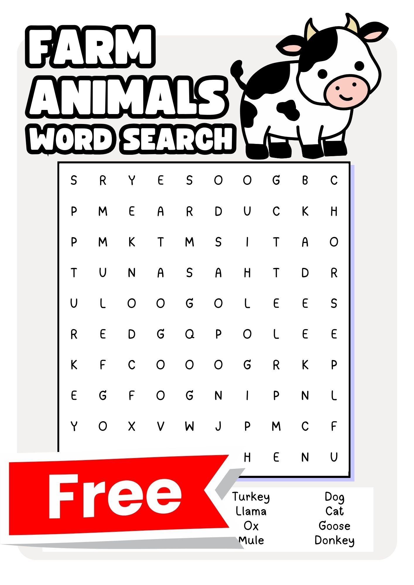 Free Printable Mammal Word Search Free Printable Mammal Word Search