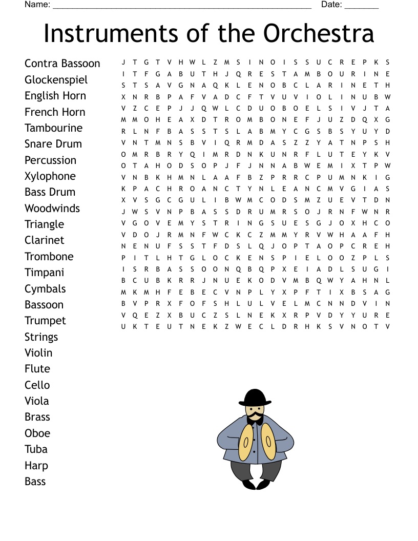 4th Grade Music Word Search WordMint