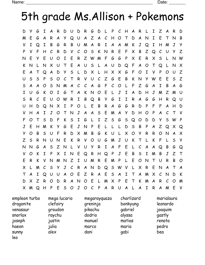 5th Grade Word Searches Printable 5th Grade Word Searches Printable