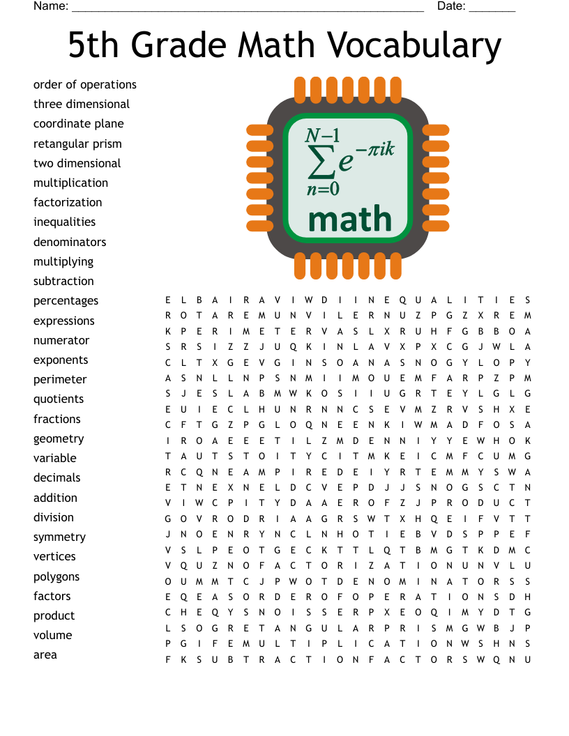 5th Grade Sight Words Word Search WordMint