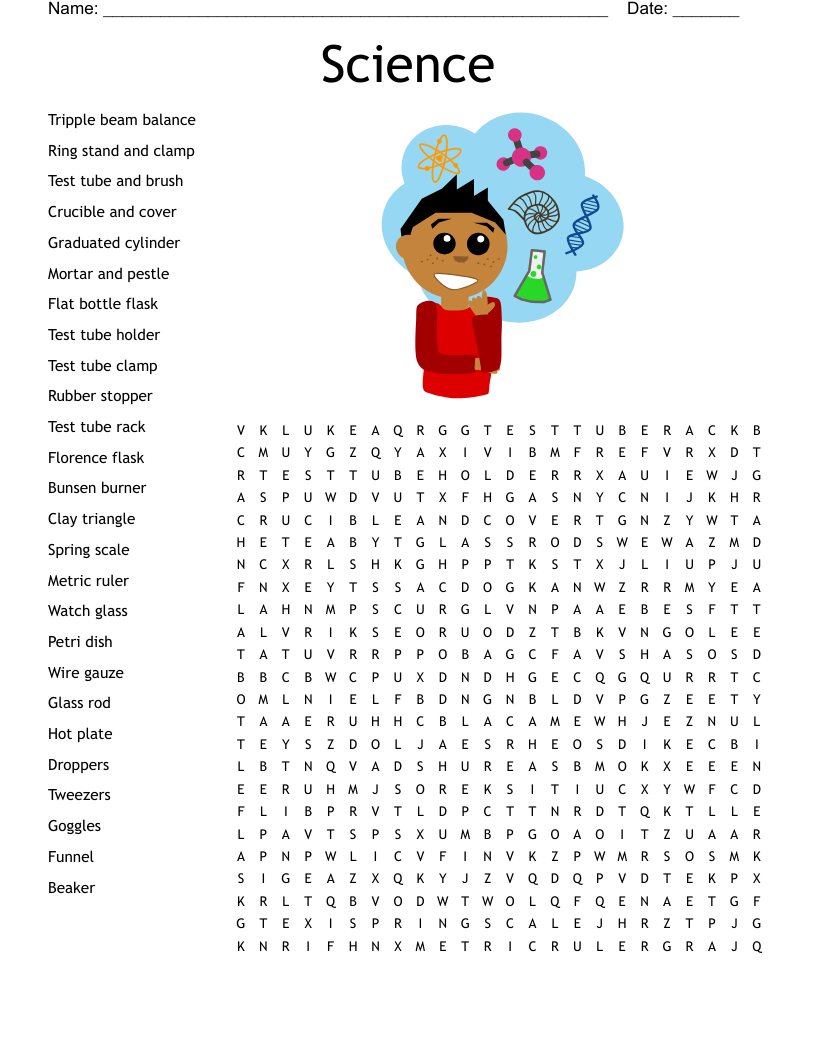 6th Grade Science Word Search WordMint