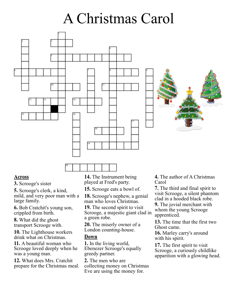 A Christmas Carol By Charles Dickens Word Search WordMint