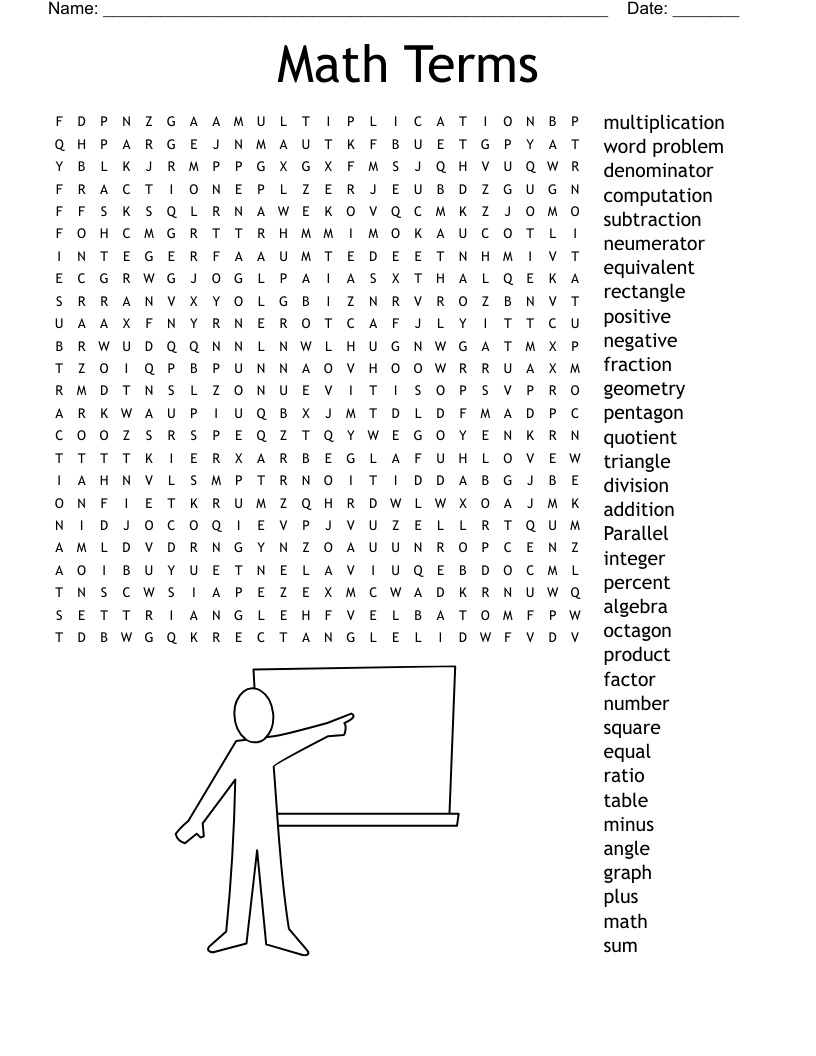 A Very Hard Maths Crossword Word Search WordMint