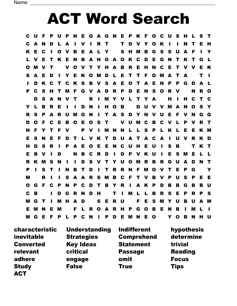 ACT Word Search WordMint