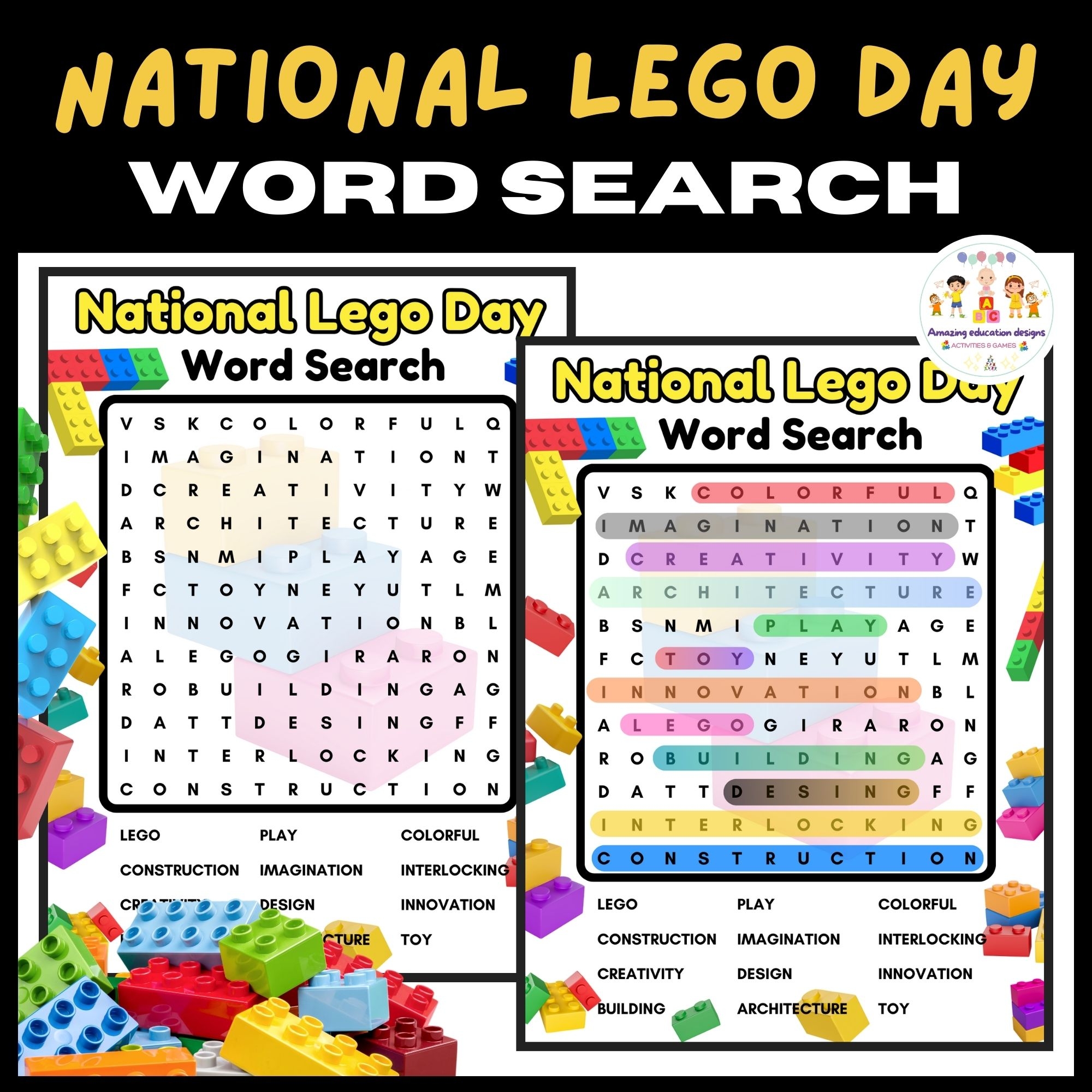 Lego Word Search Printable
