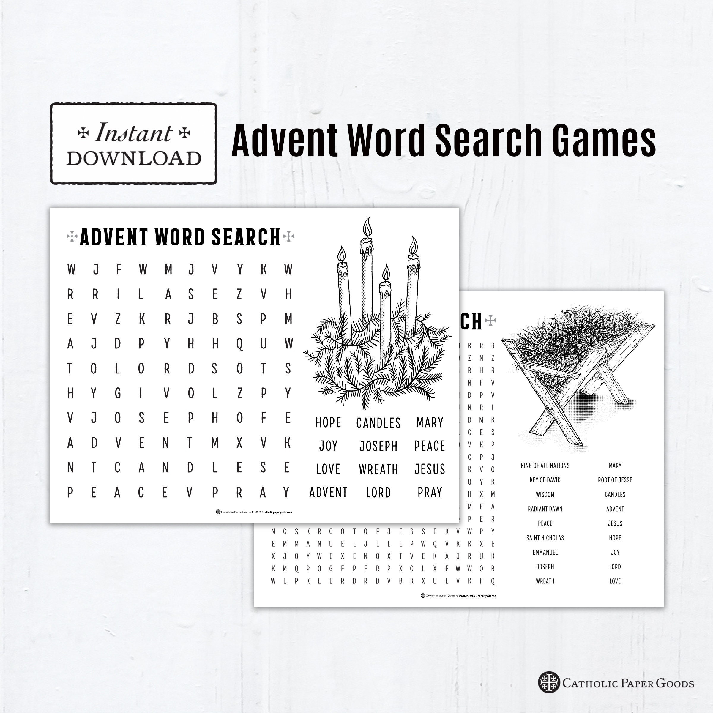 Advent Word Search Activity Catholic Coloring Pages 2 Versions With Answer Keys Printable Coloring Pages Digital PDF Advent Classroom
