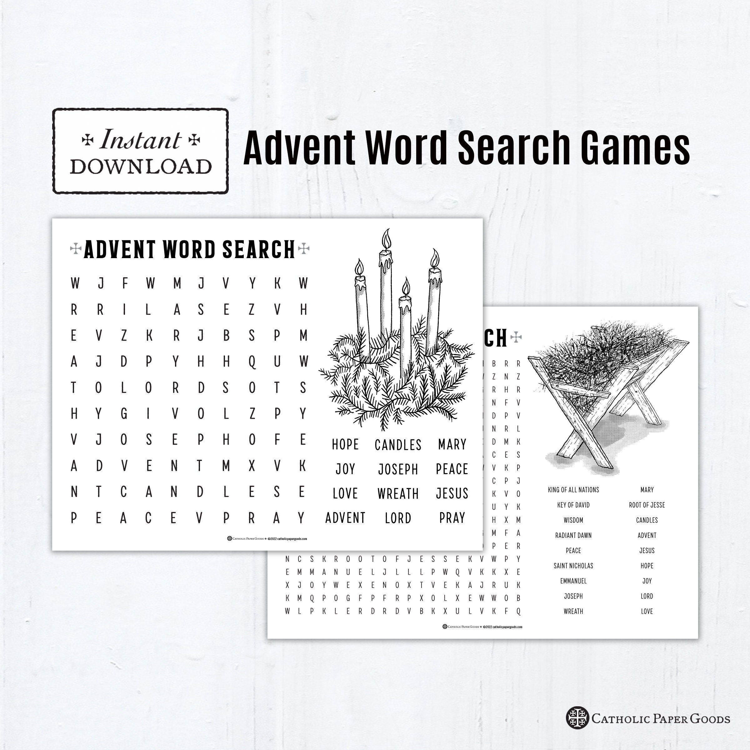 Advent Word Search Activity Catholic Coloring Pages 2 Versions With Answer Keys Printable Coloring Pages Digital PDF Advent Classroom