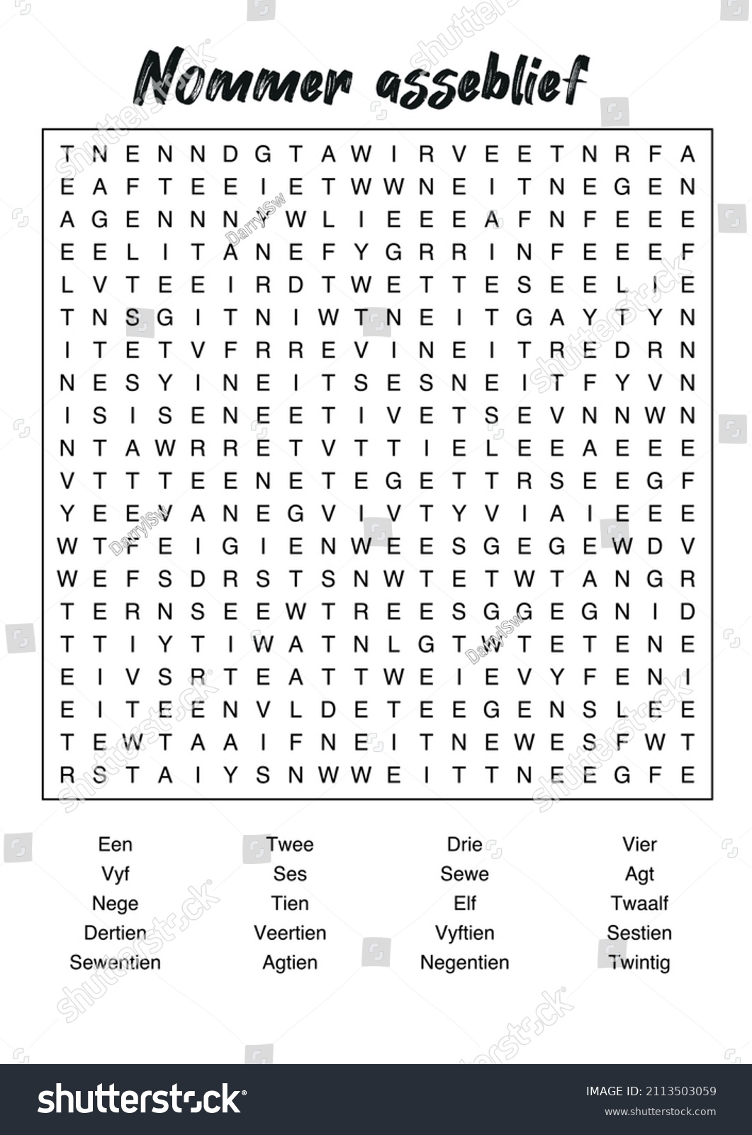 Afrikaans Word Search Puzzle Find Afrikaans Stock Vector Royalty Free 2113503059 Shutterstock