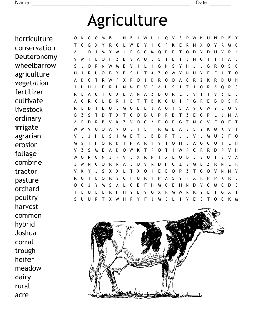 Agriculture Terms Word Search WordMint