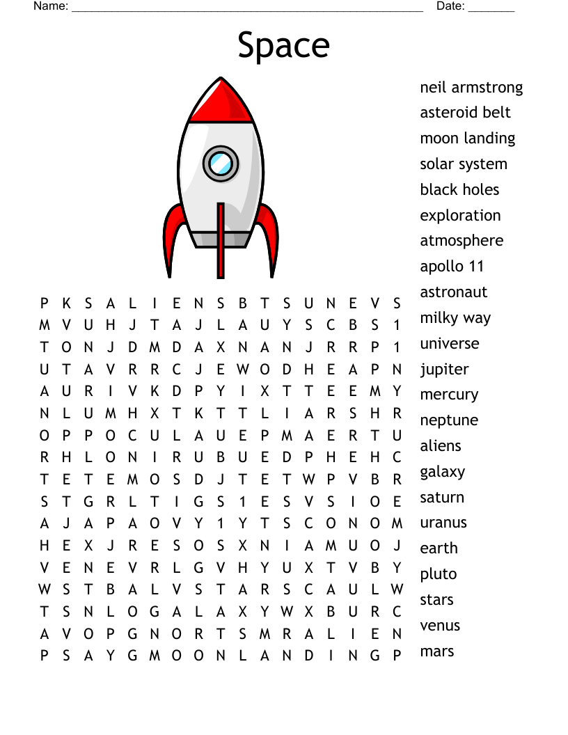 Alien Word Search Printable