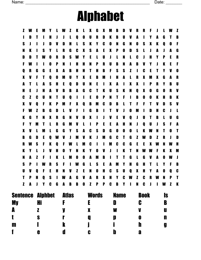 Alphabet Word Search WordMint