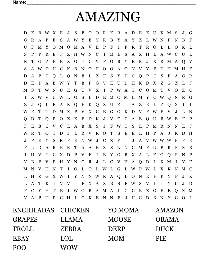 AMAZING Word Search WordMint
