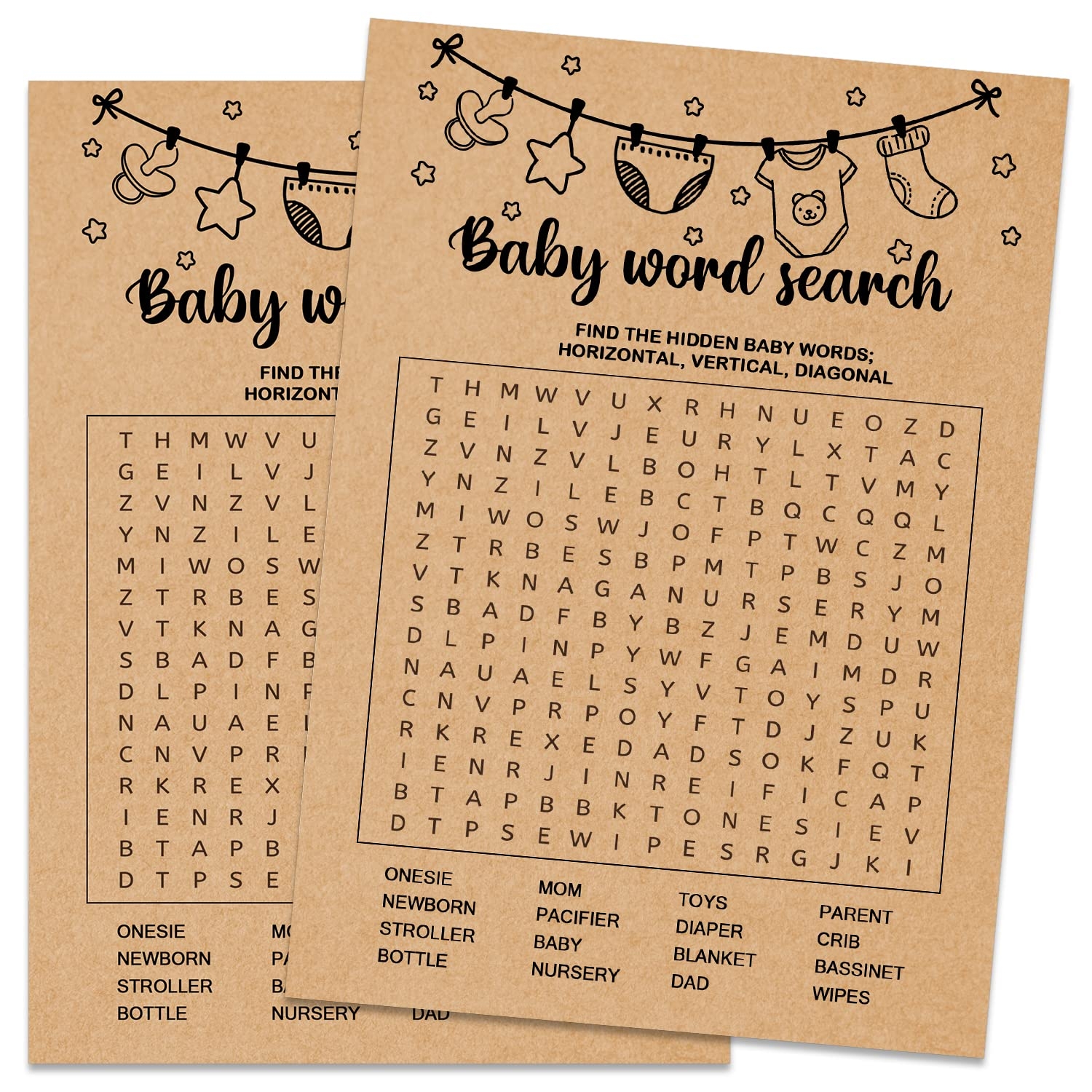 Amazon Baby Shower Game Baby Word Search Game Cards Baby Shower Party Games Supplies U0026 Activities Party Activities Ideas Supplies Baby Shower 