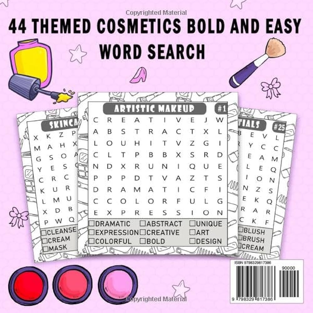 Amazon Cosmetics Easy Word Search Bold And Easy Large Print Word Games For Girls Teens Women And Kids For Relaxation Featuring Cosmetic Items Makeup Products Bold U0026 Easy Puzzle Book For