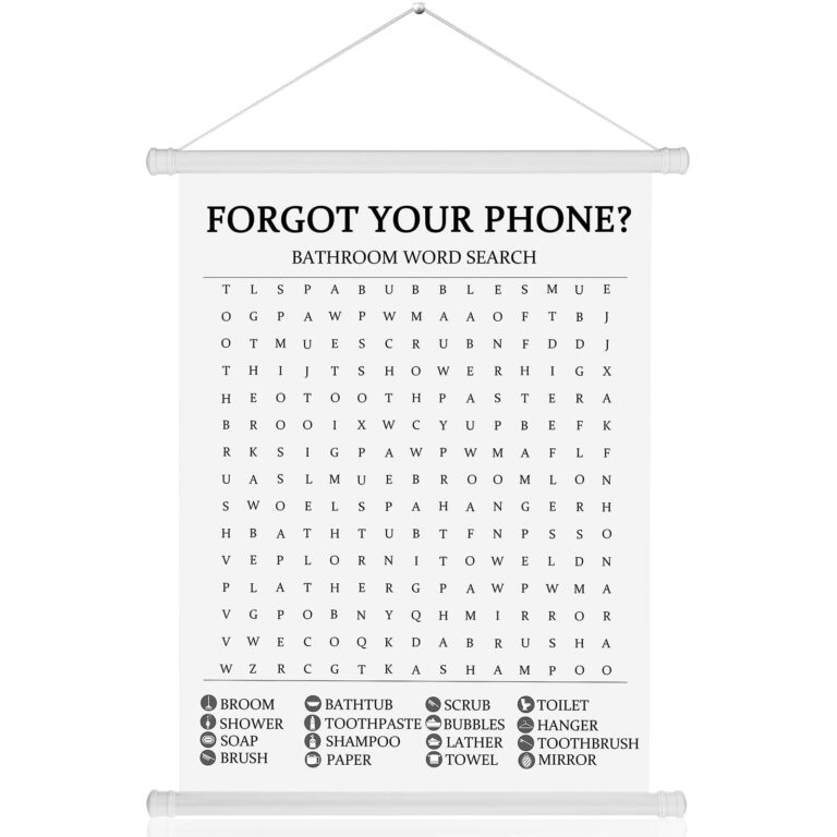 Amazon Gersoniel Bathroom Word Search Sign Funny Farmhouse Bathroom Wall Art Decor Forgot Your Phone Puzzles Word Search Hanging Art Print Poster Fun Wall Decorations 12 X 16 Inches Posters U0026 Prints