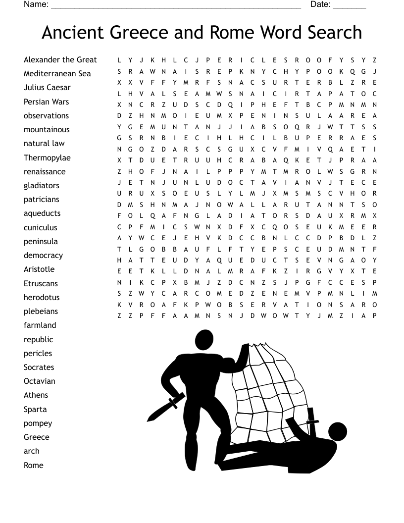 Ancient Greece And Rome Word Search WordMint Ancient Greece And Rome Word Search WordMint