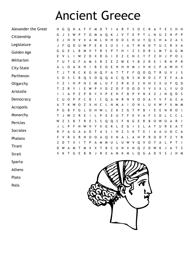 Ancient Greece Word Search WordMint