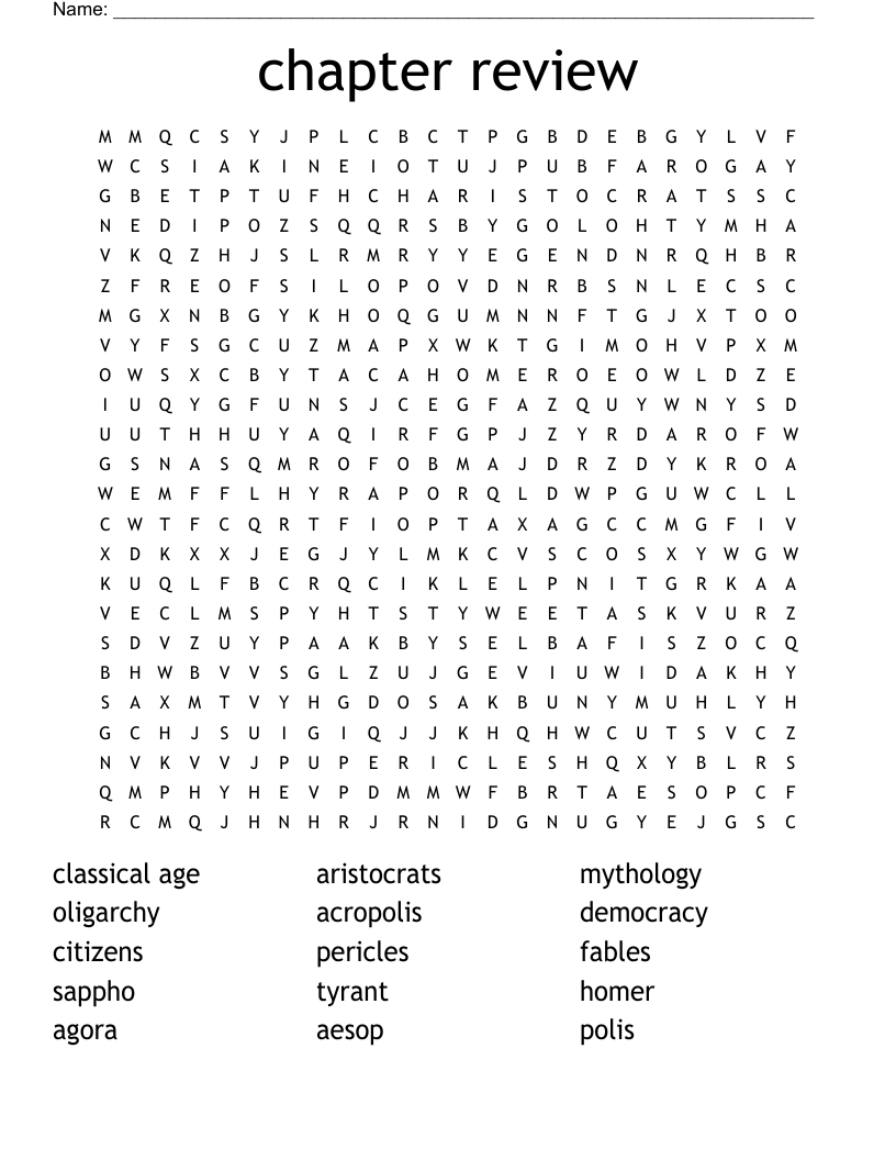 Ancient Greece Word Search WordMint