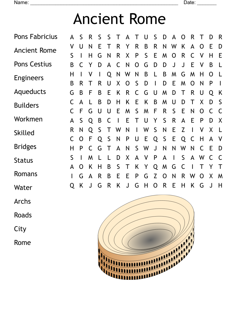 Ancient Rome Word Search WordMint