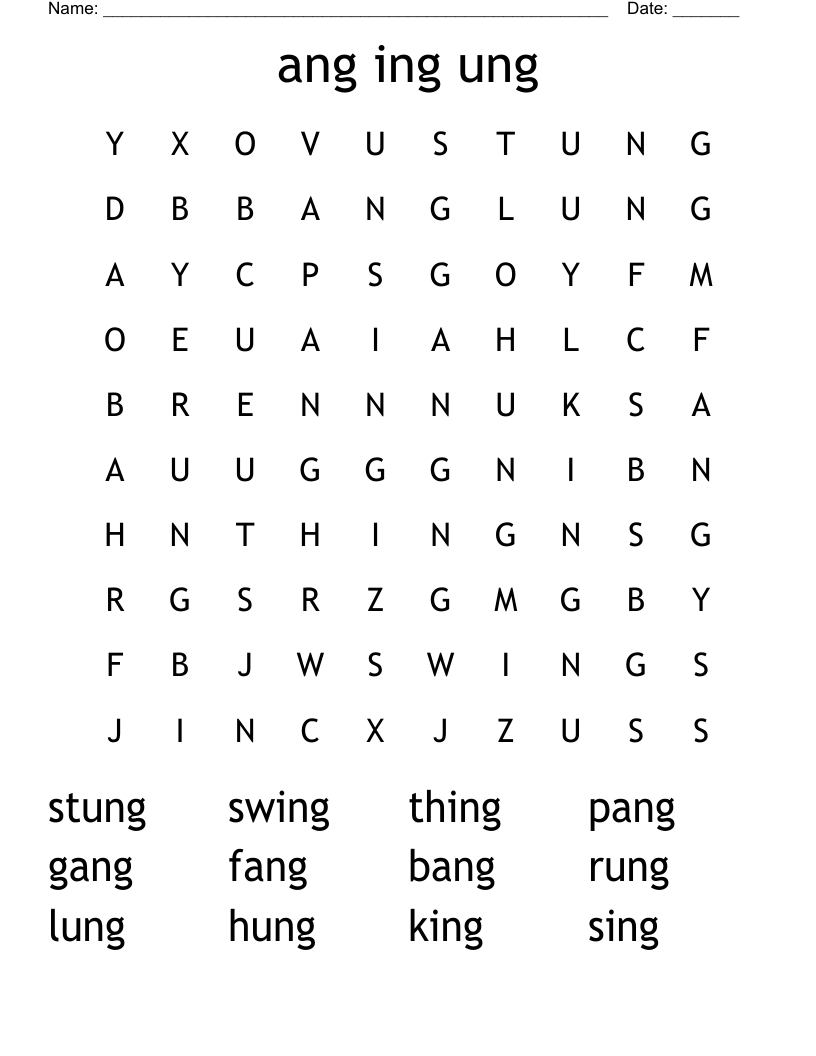 Ang Ing Ung Word Search WordMint
