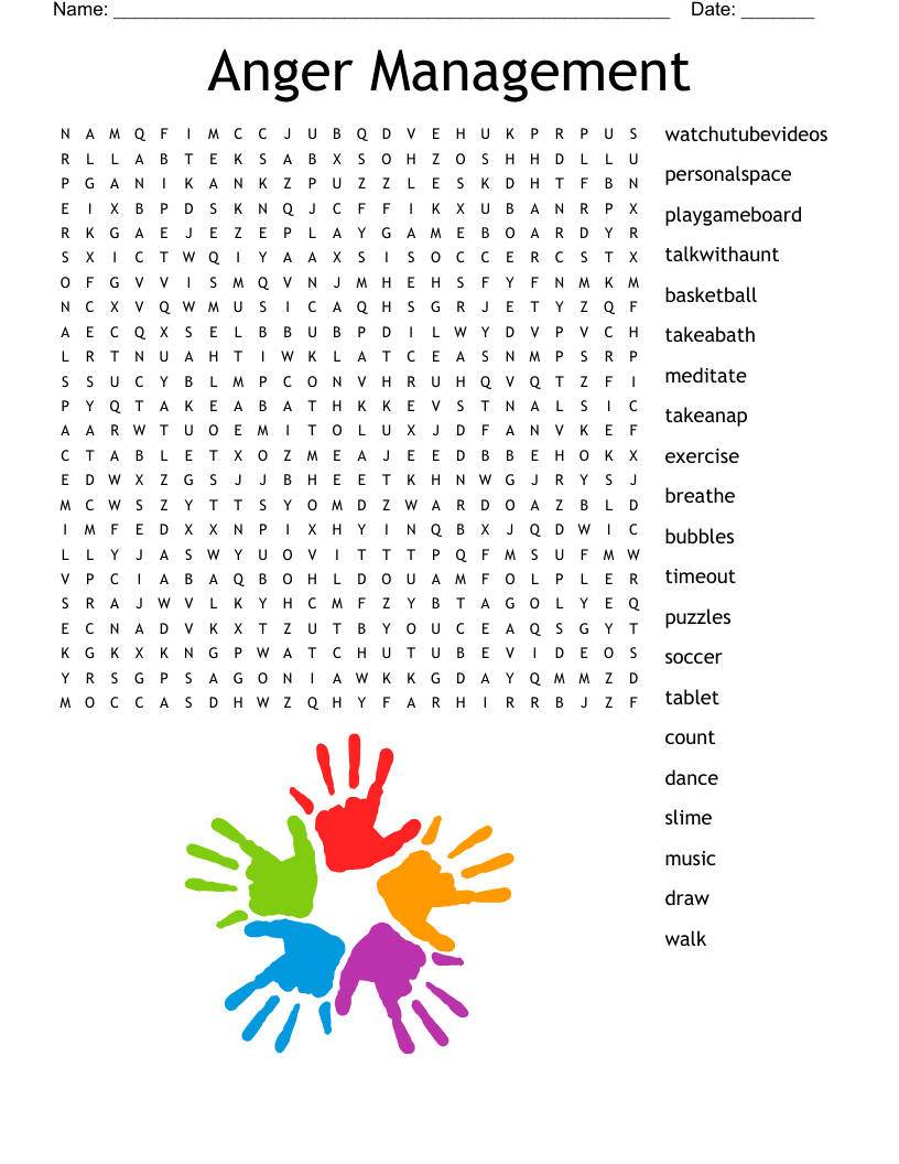 Anger Management Word Search WordMint Anger Management Word Search WordMint