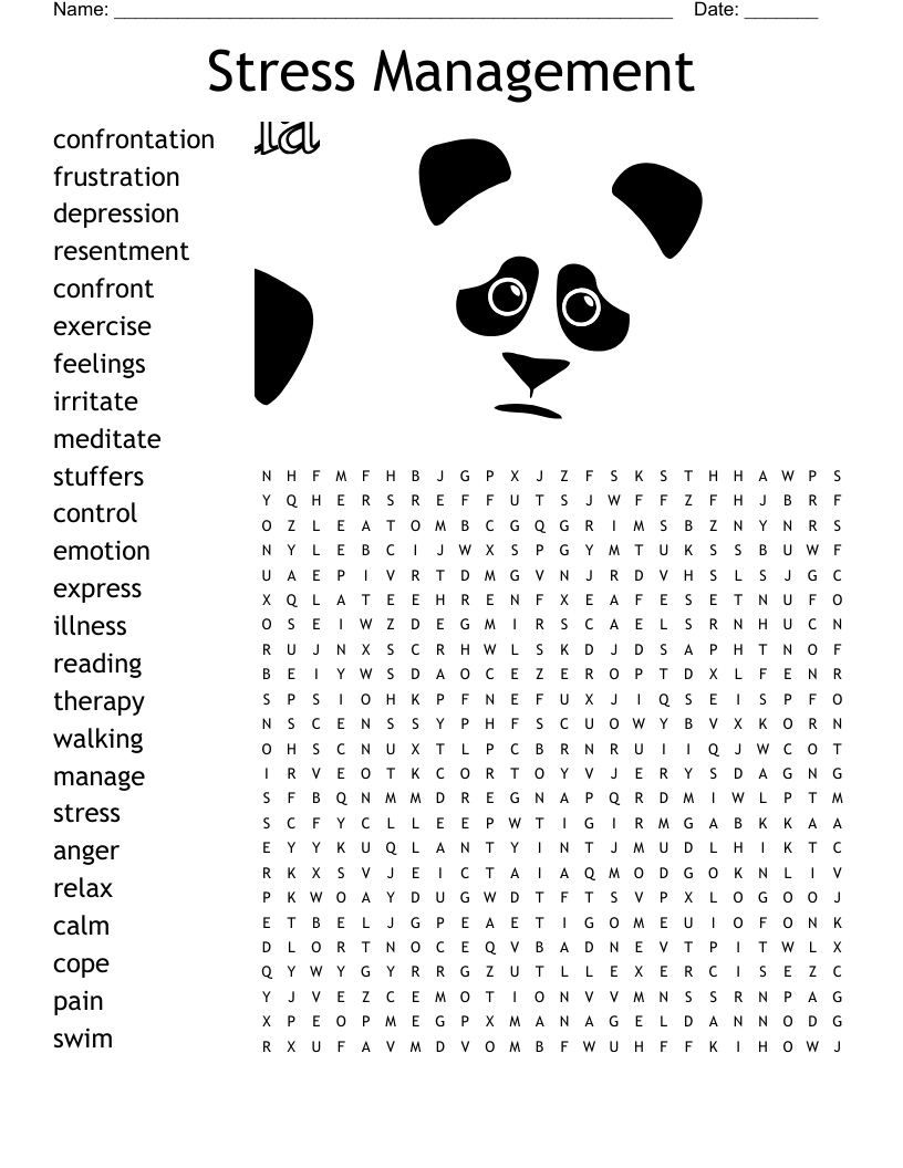 Anger Management Word Search WordMint