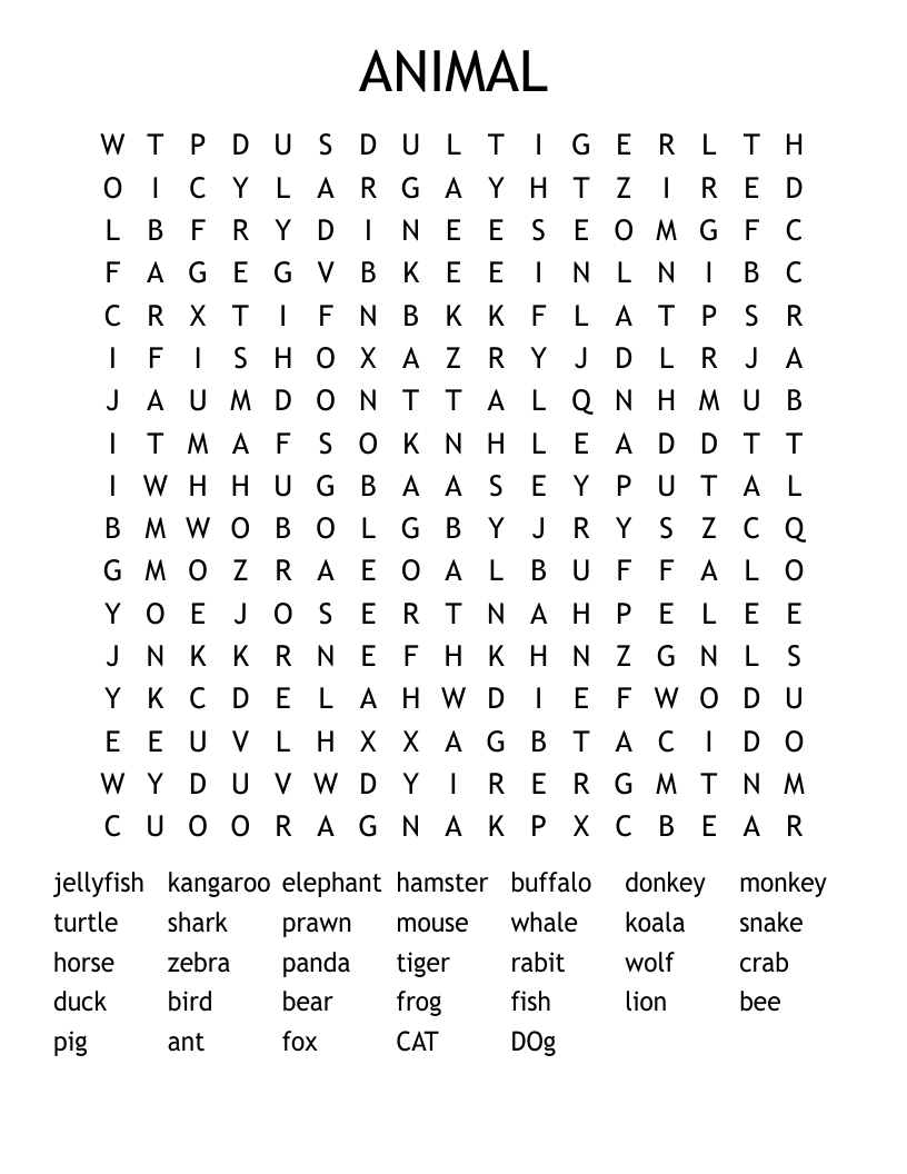 Hard Free Printable Word Searches