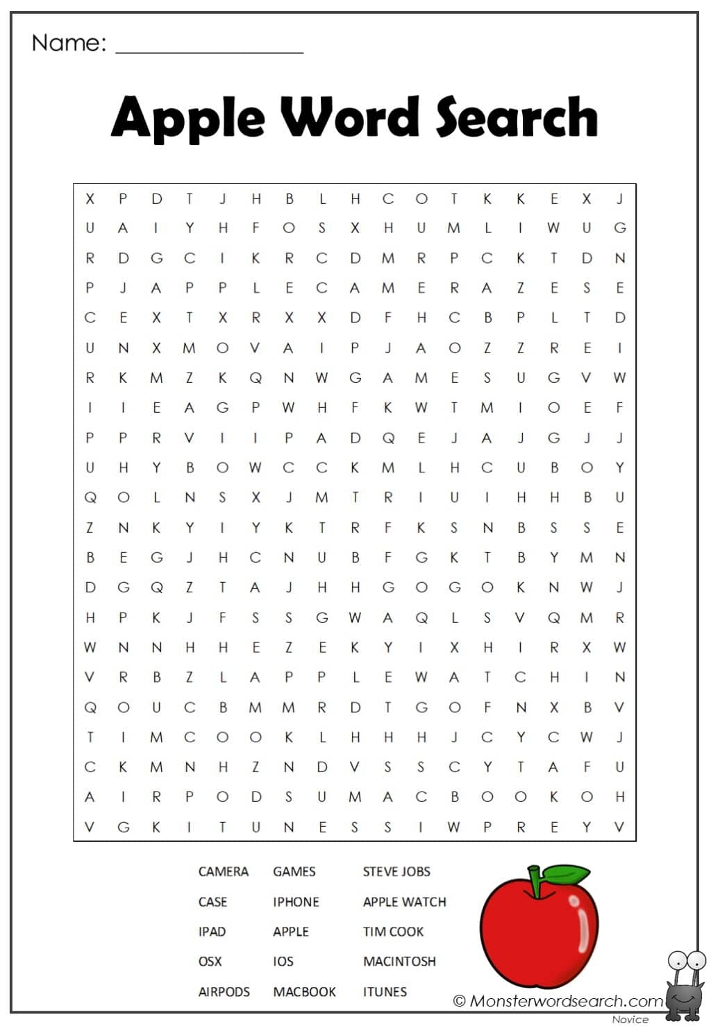 Apple Word Search 2 Monster Word Search