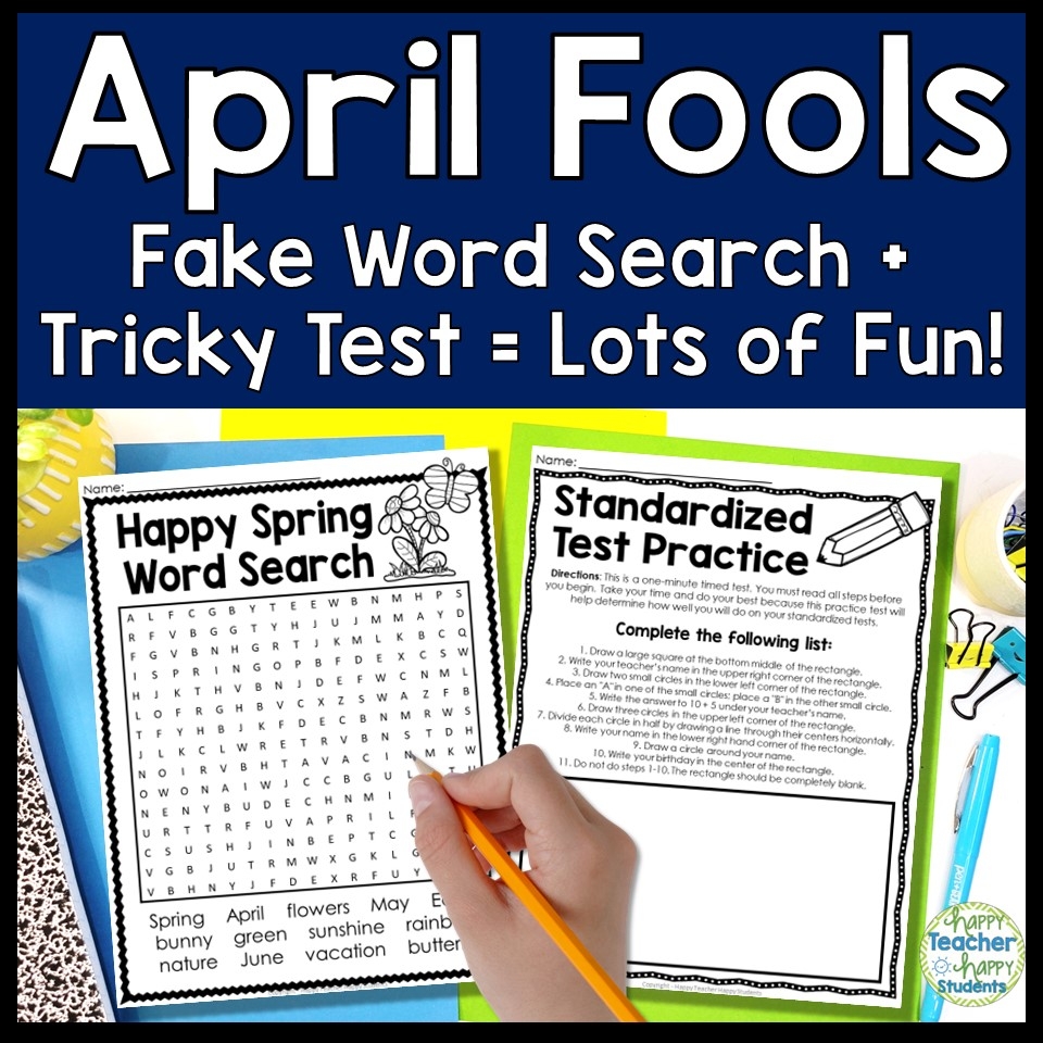 April Fools Word Search And Tricky Test Two No Prep April Fools 