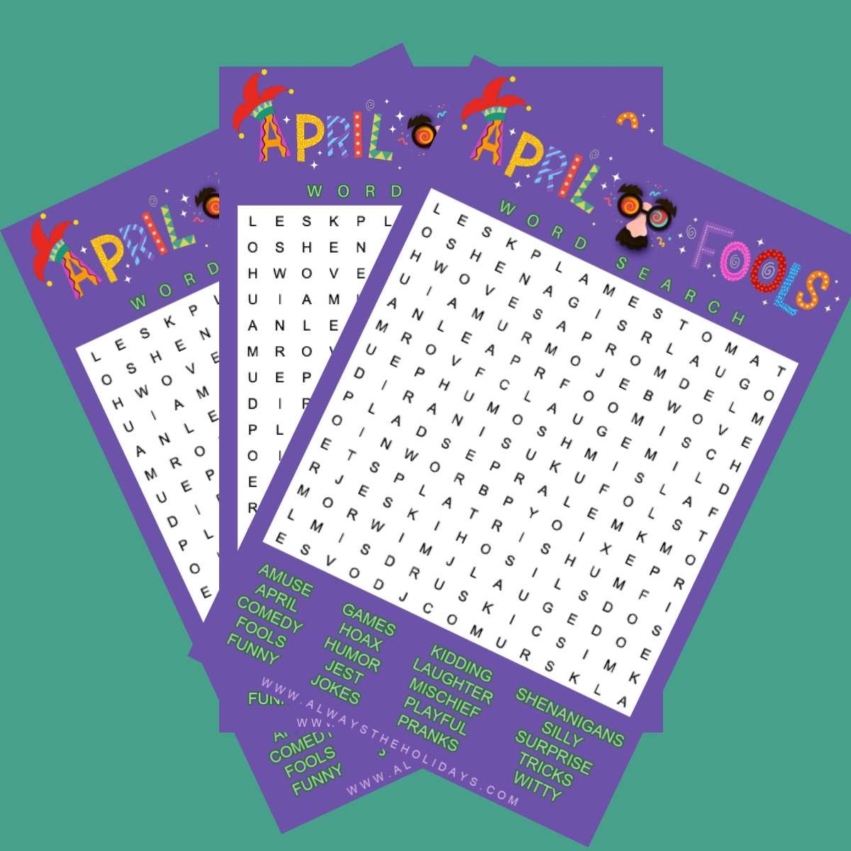 April Fools Word Search Prank Printable