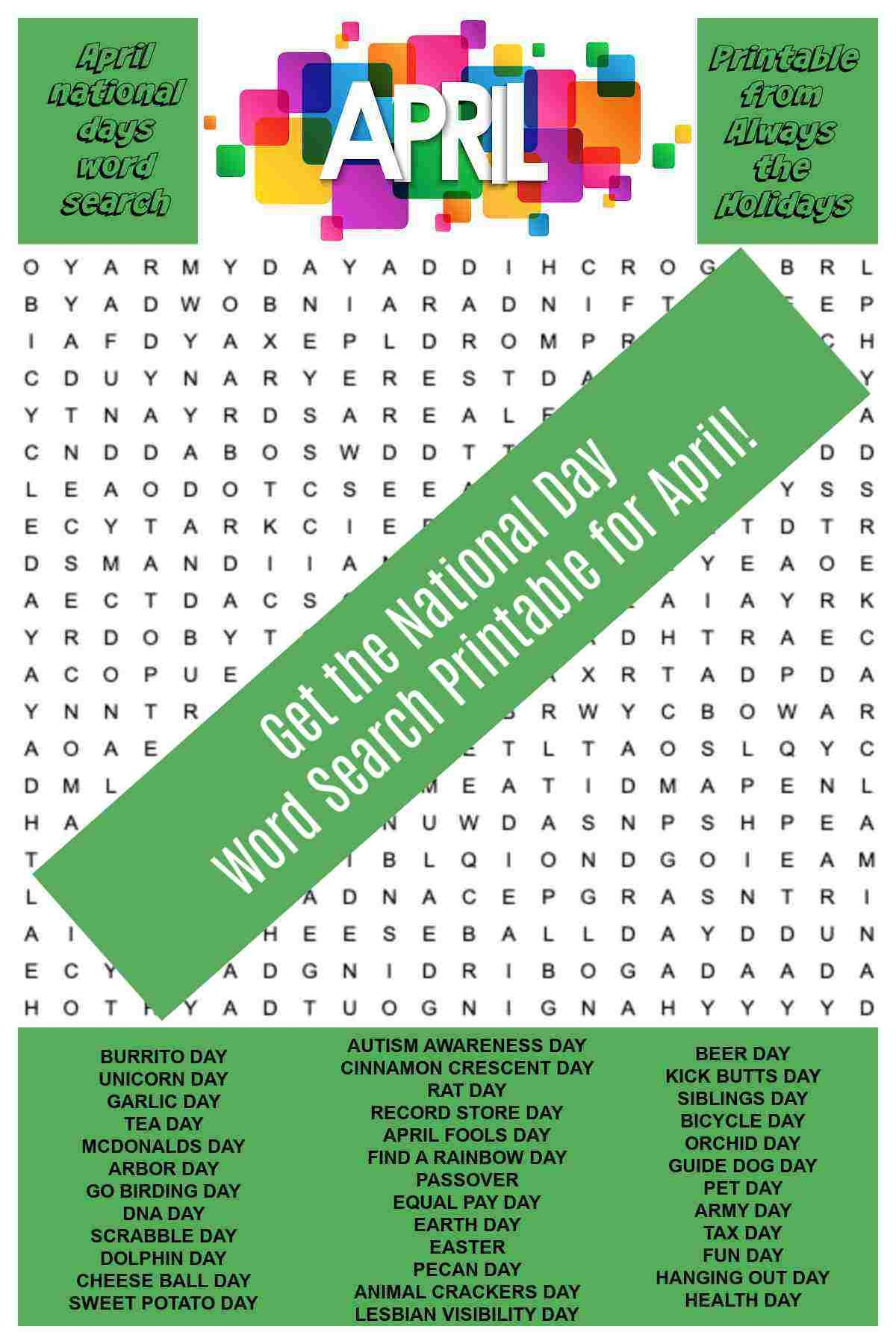 Free Printable Sweetest Day Word Search