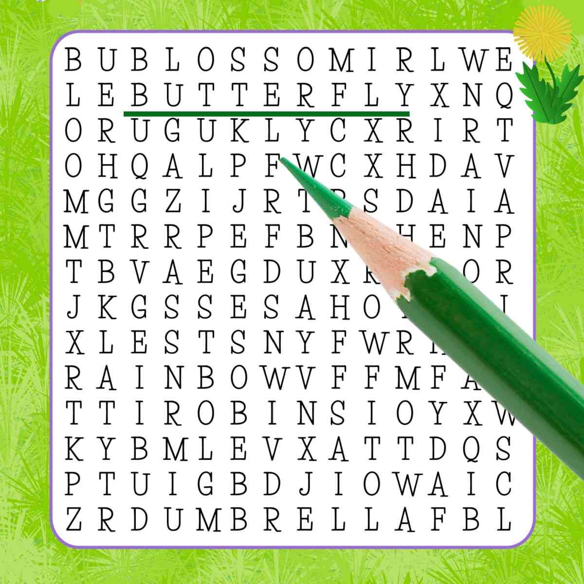 April Word Search Printable National Days Word Find Puzzle