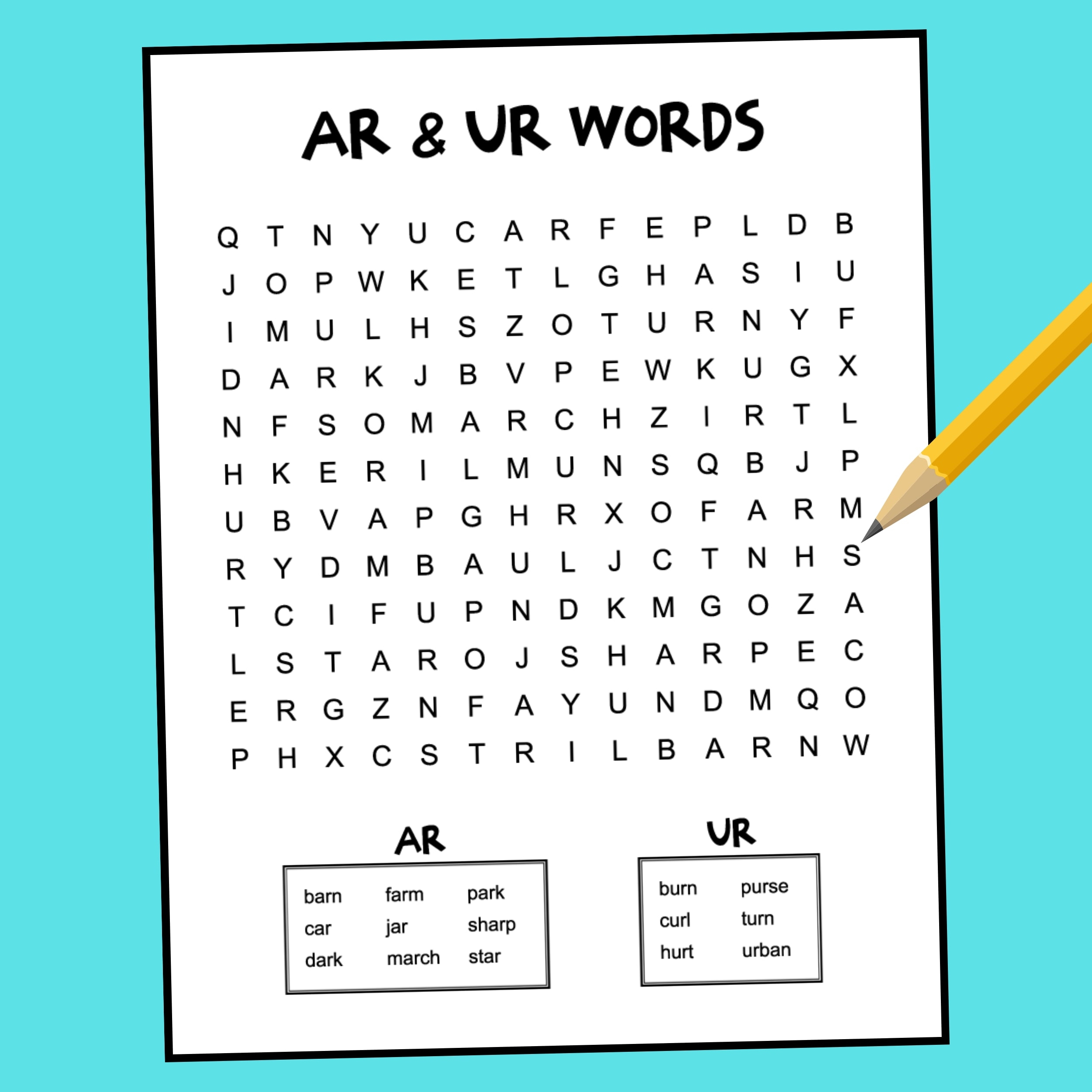 R Word Search Printable