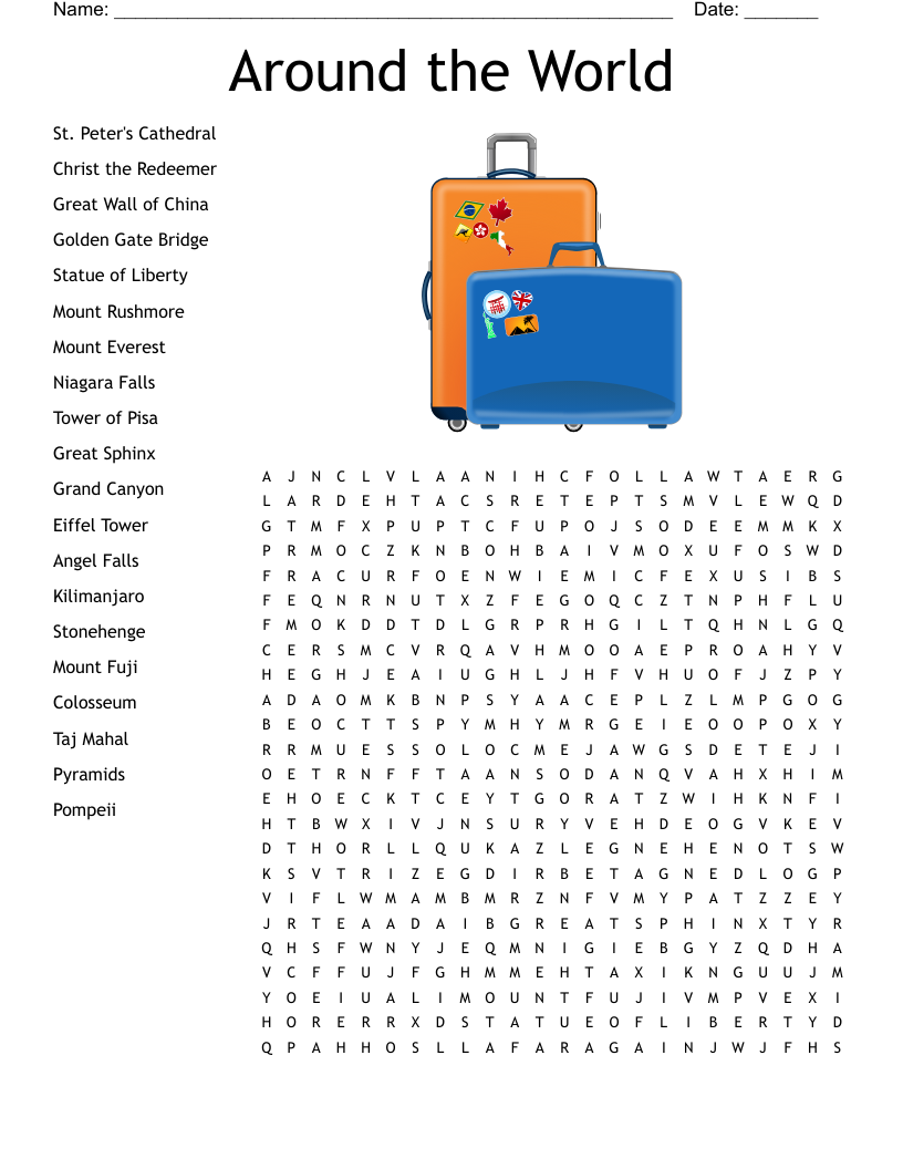 Around The World Word Search WordMint