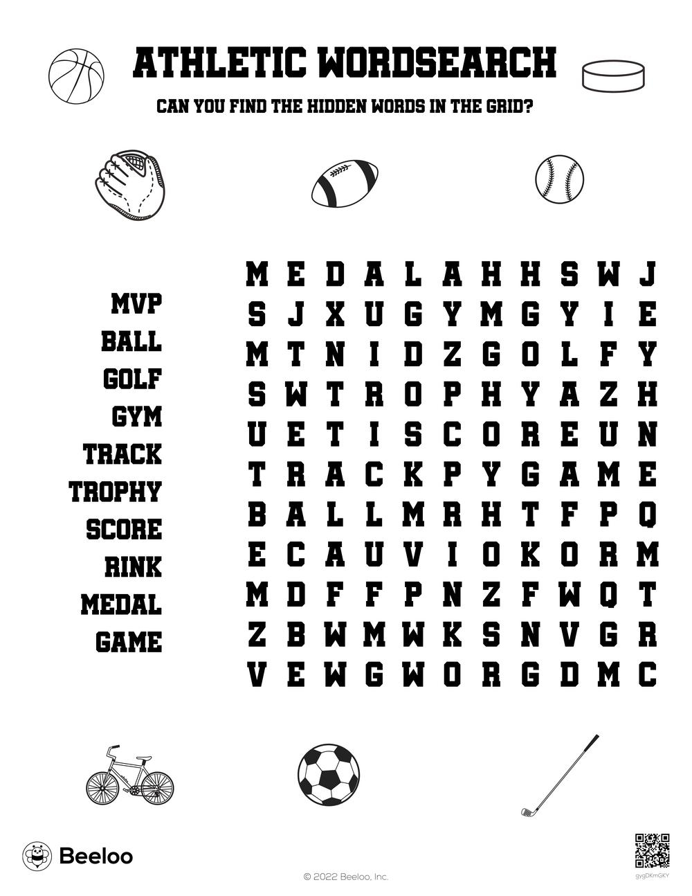 Golf Word Search Free Printable