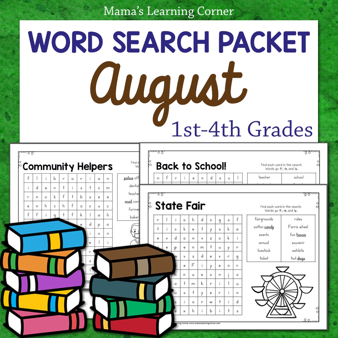 August Word Search Packet Mamas Learning Corner