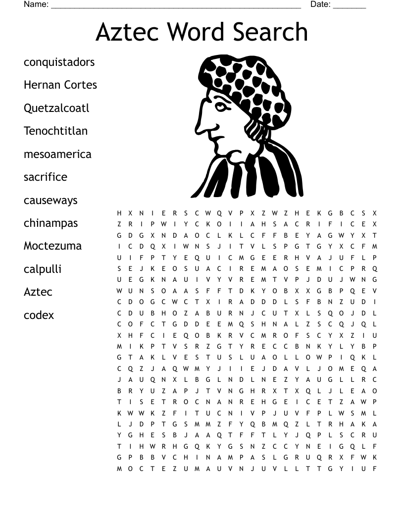Aztec Word Search WordMint Aztec Word Search WordMint