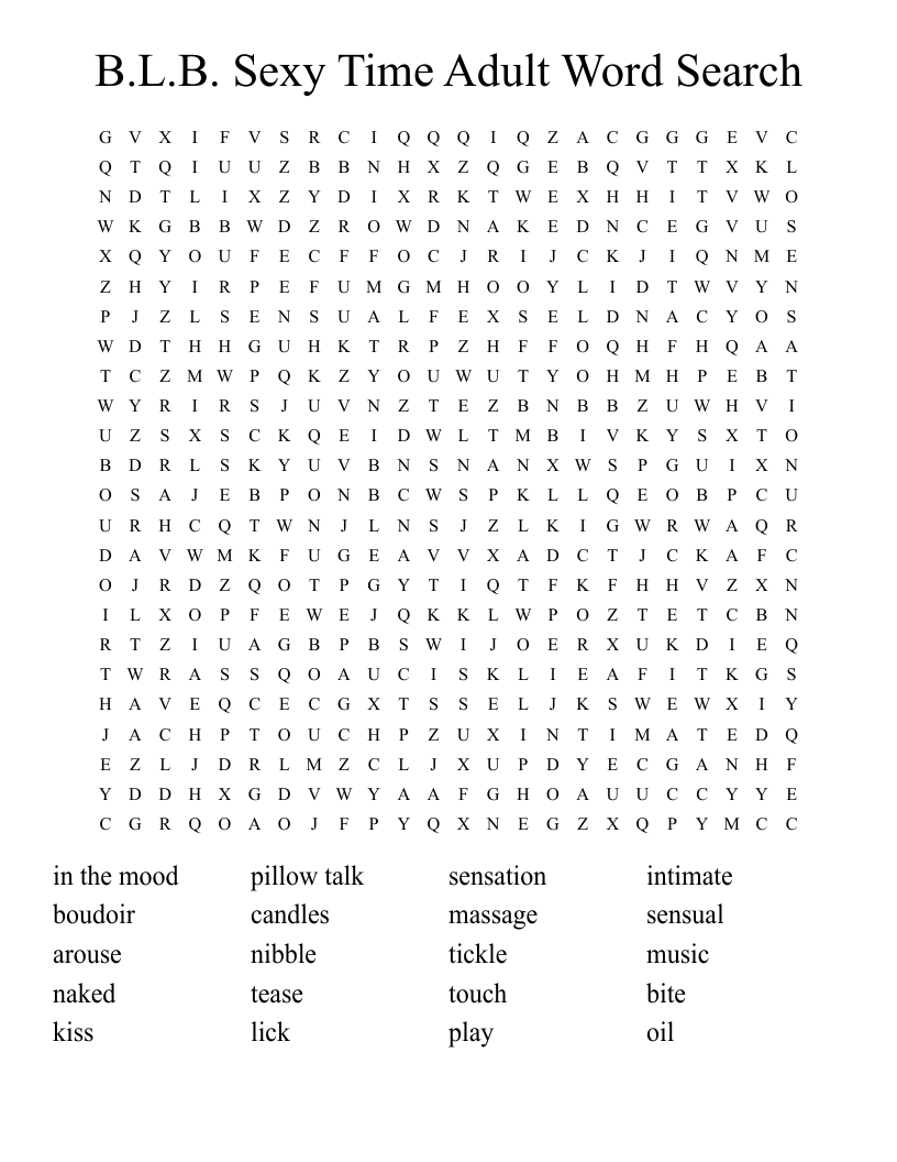 B L B Sexy Time Adult Word Search WordMint B L B Sexy Time Adult Word Search WordMint