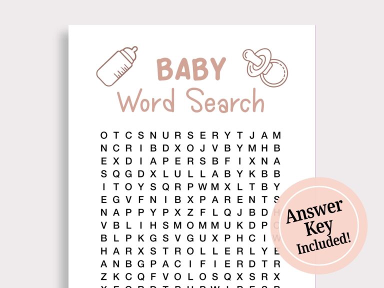 Baby Word Search Game Girl Baby Shower Games Pink Baby Shower Game Word Search Puzzle Fun Baby Shower Games Instant Download Printable S16 Etsy