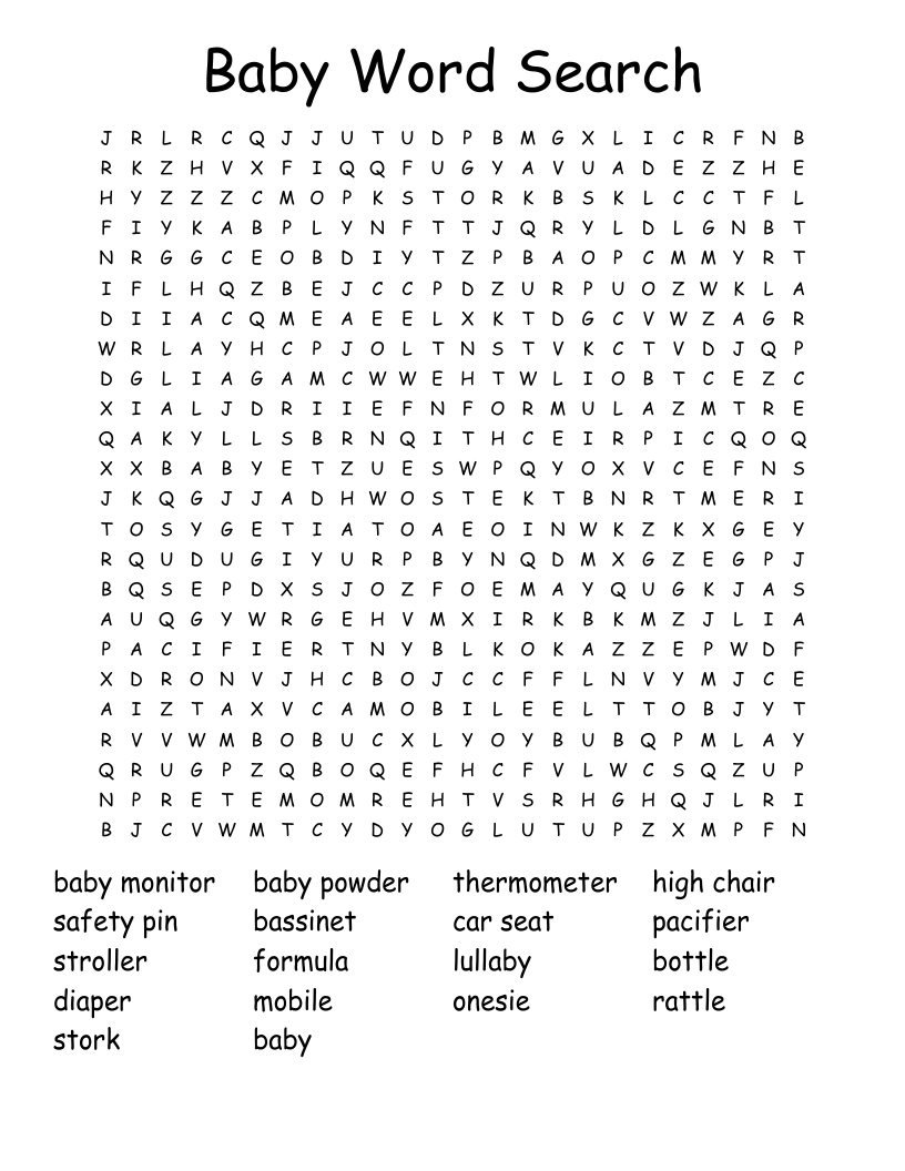 Baby Word Search WordMint