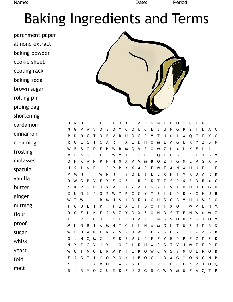Baking Ingredients And Terms Word Search WordMint Baking Ingredients And Terms Word Search WordMint